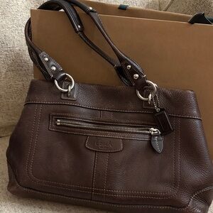 Coach Dark Brown Leather Shoulder Bag
